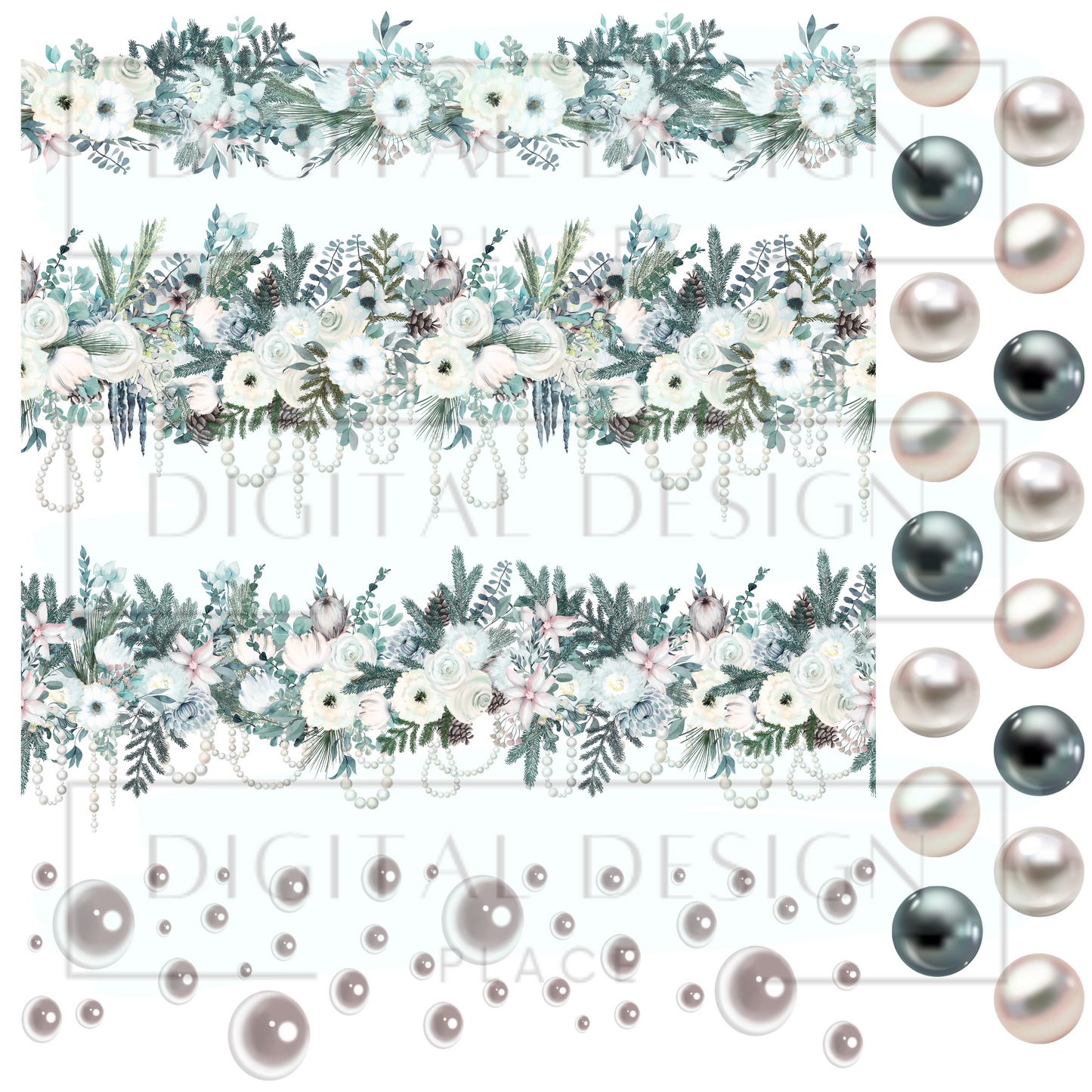 White Christmas Pearl Wraps ELEE295