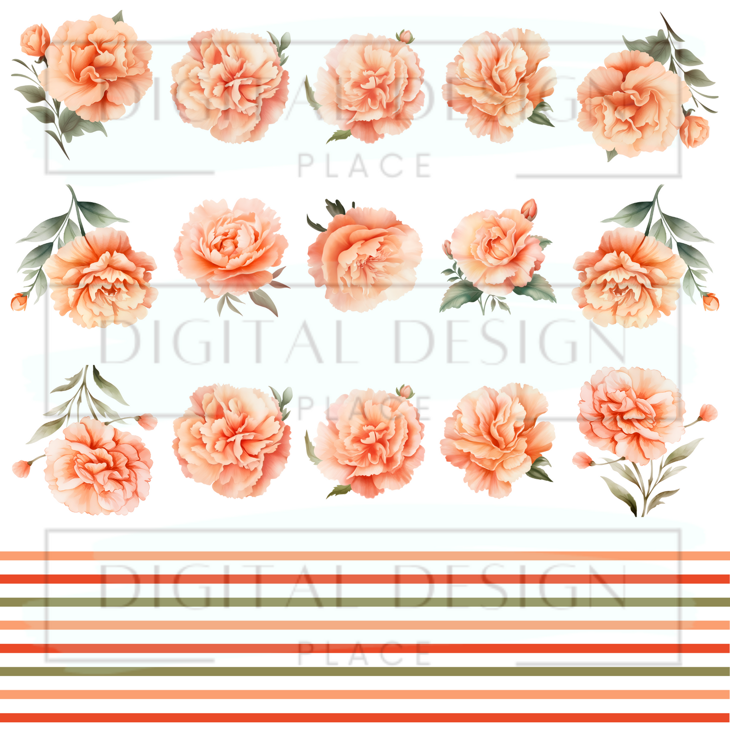 Peach Floral ELEE353