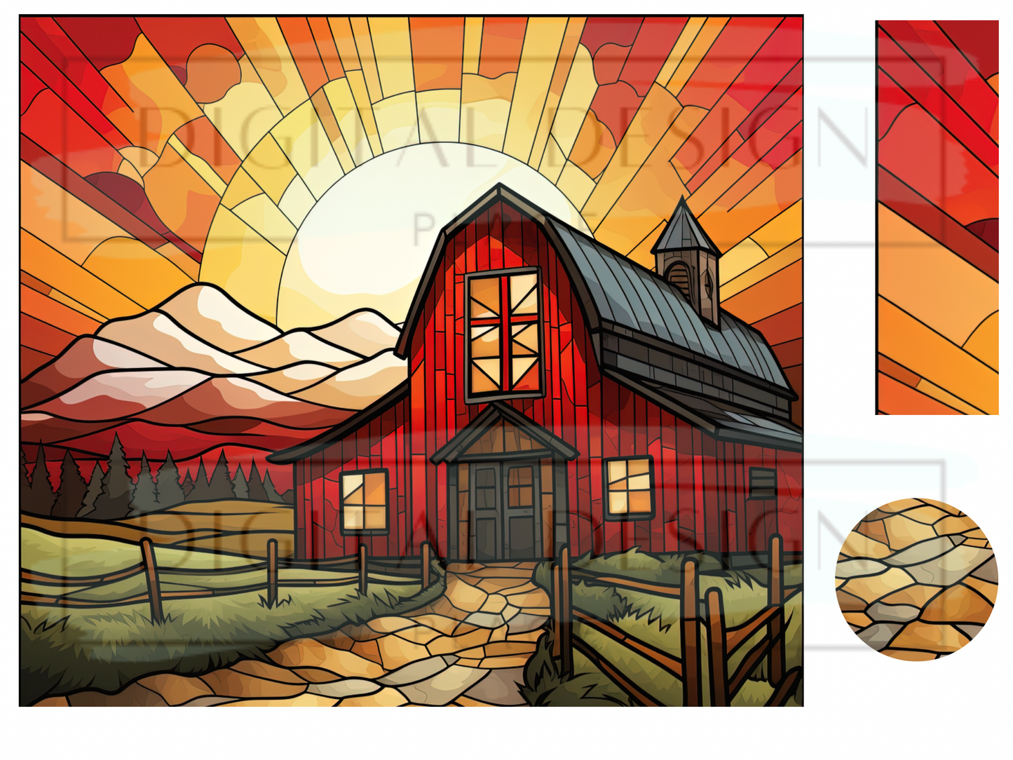 Stained Glass Barn WrB134