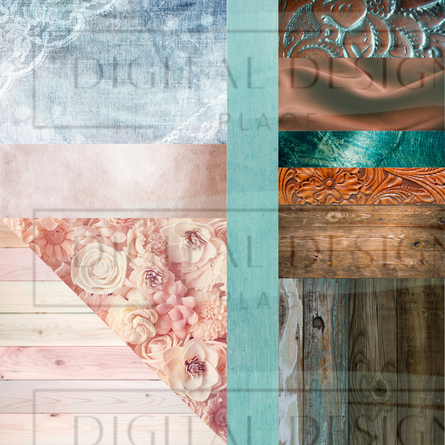 Leather and Lace Fusion Collage MM45