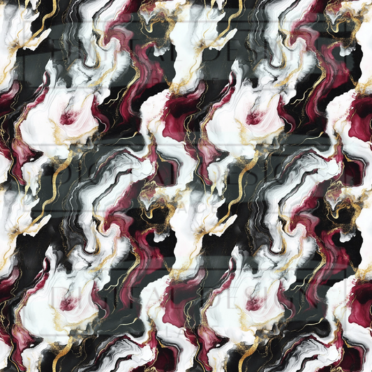 Black Red White Gold Marble VinylV2803
