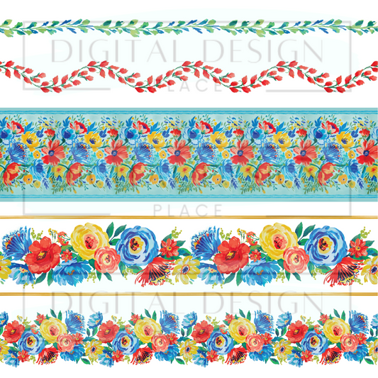 Rustic Pioneer Floral Borders ELEE373