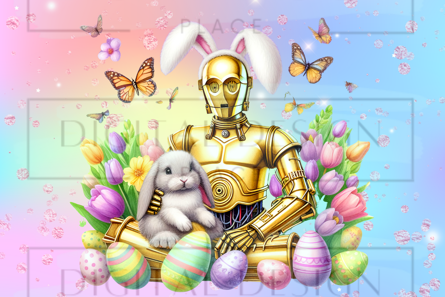 Easter Gold Robot Kids Wrap KW23