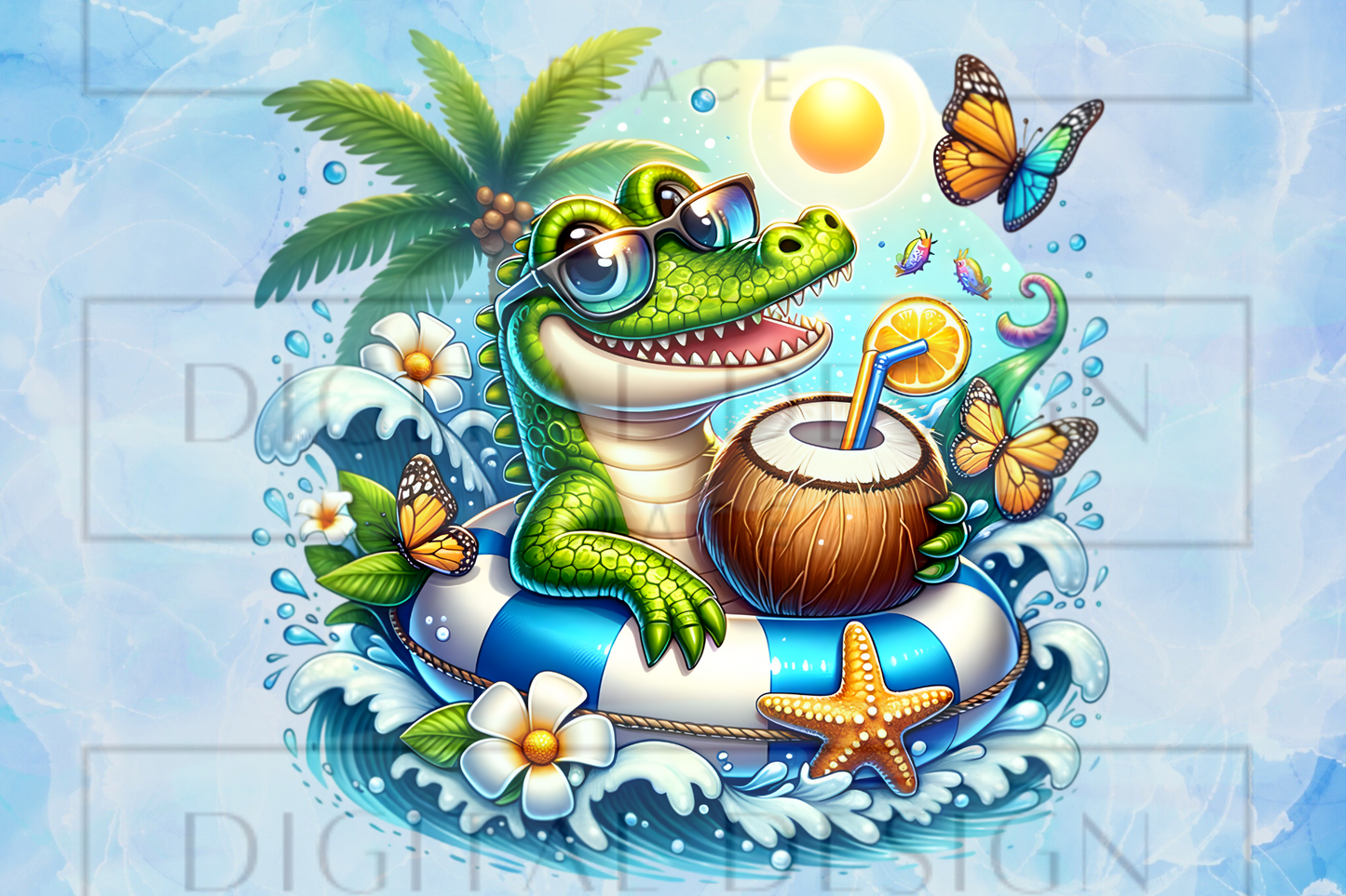 Summer Gator Kids Wrap KW43