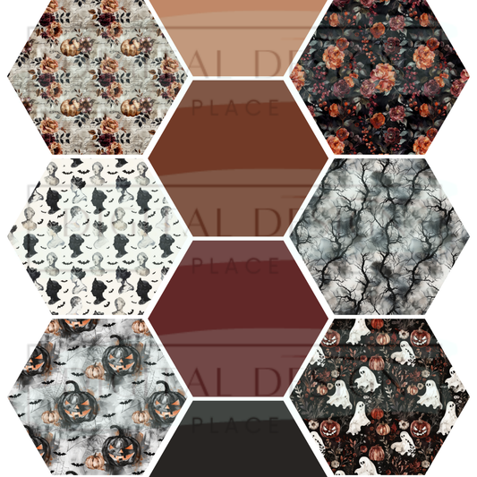 Moody Fall Hexagon Collage Mixed Media MM16