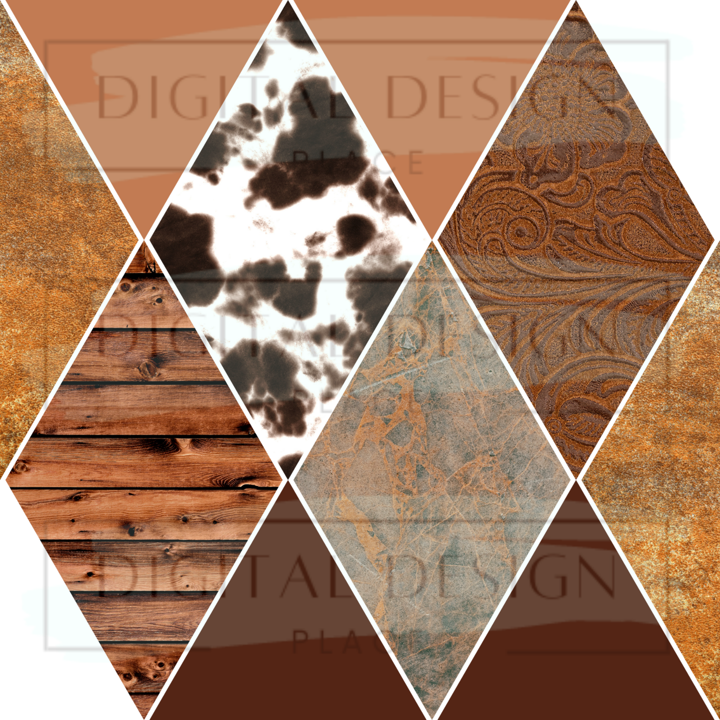 Western Triangle Collage Mixed Media MM30