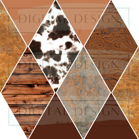 Western Triangle Collage Mixed Media MM30