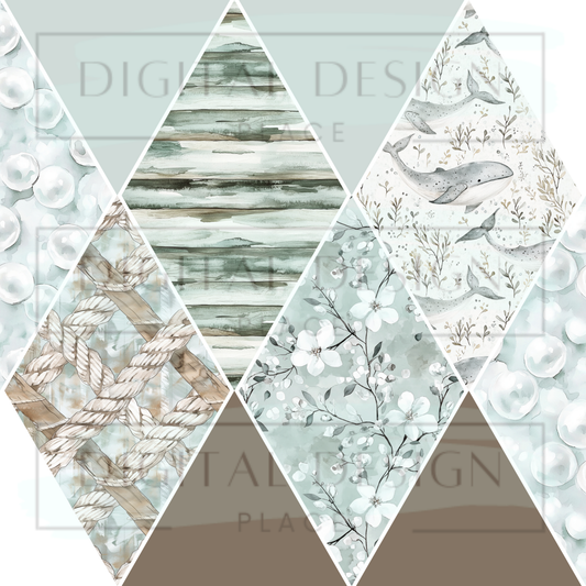 Ocean Eyes Triangle Collage Mixed Media MM9