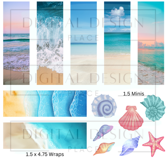 Beach Scenes Pen Wrap Sheet PenP66