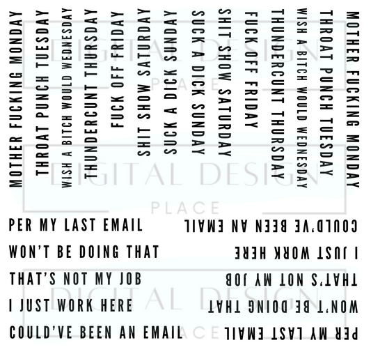 Sassy NSFW Quotes Pen Wrap Sheet PenP76