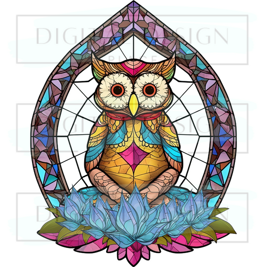 Stained Glass Owl PJP40