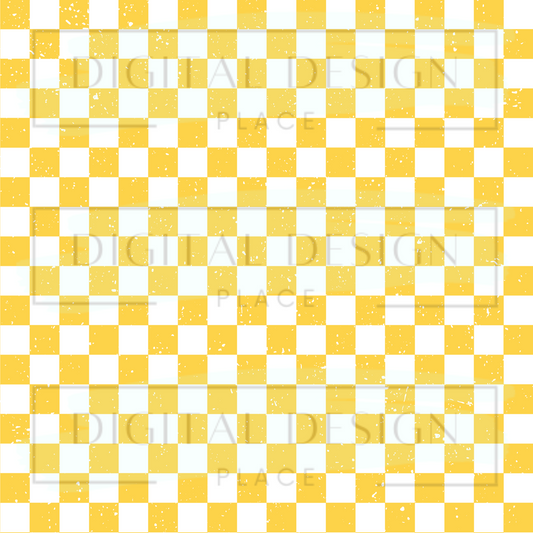 Yellow Retro Checkered VinylV1254