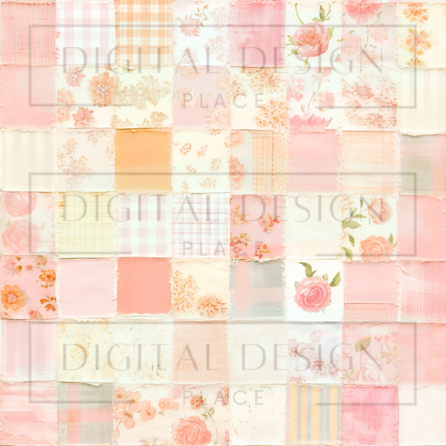 Peach Patchwork VinylV1060