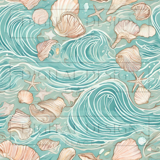Pastel Beach Waves VinylV1272