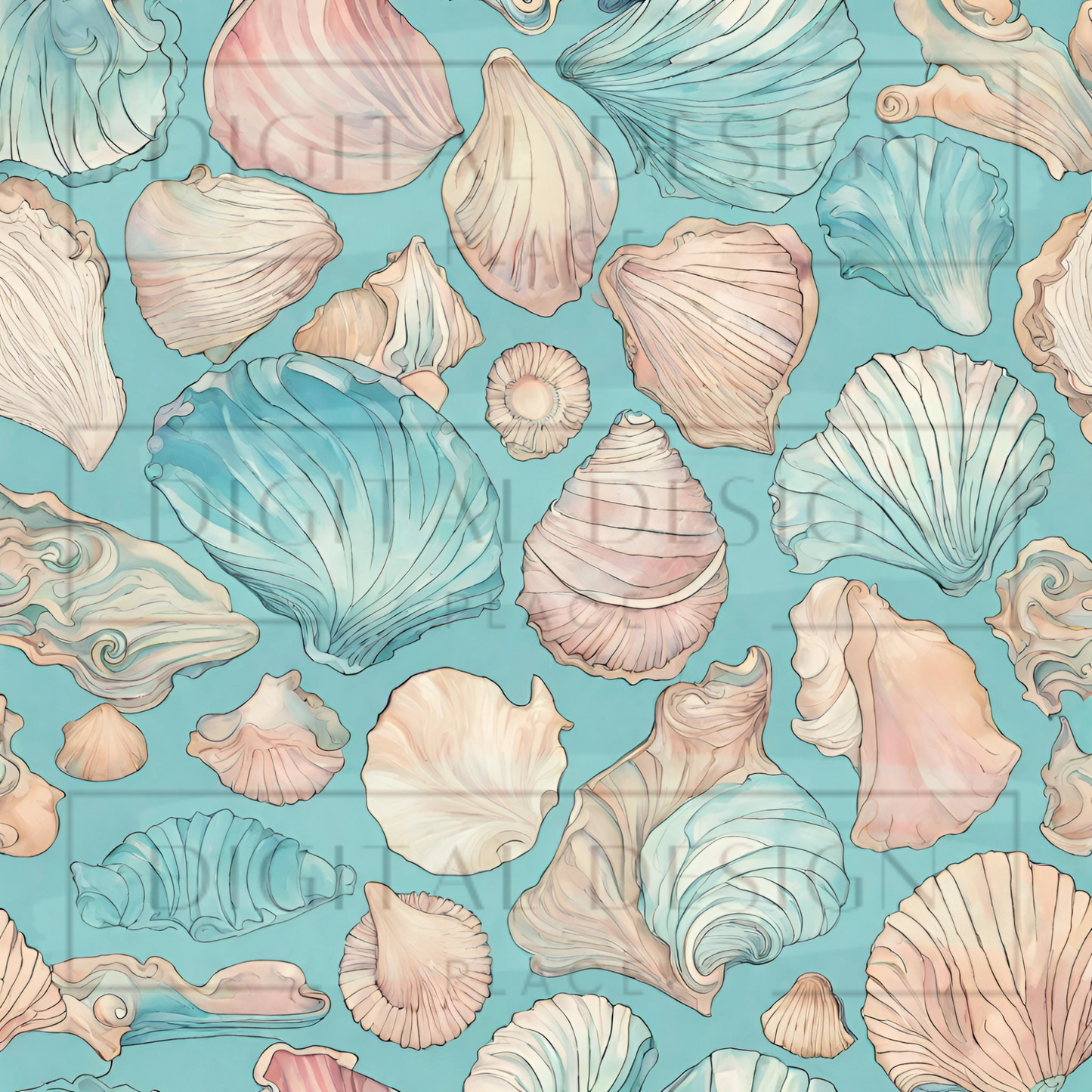 Blue Seashells VinylV1273