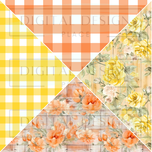 Florals and Gingham V Split Prints VinylV1327