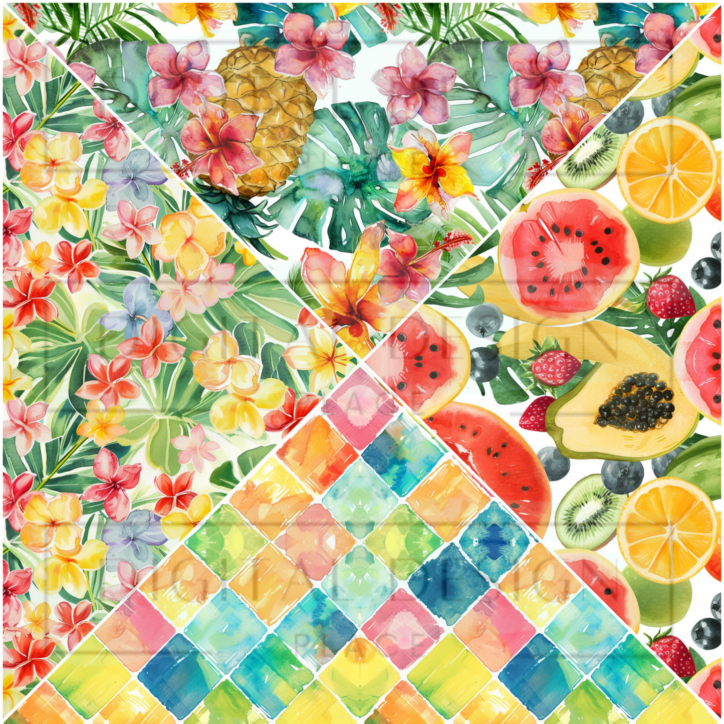 Tropical Oasis V Split Prints VinylV1333