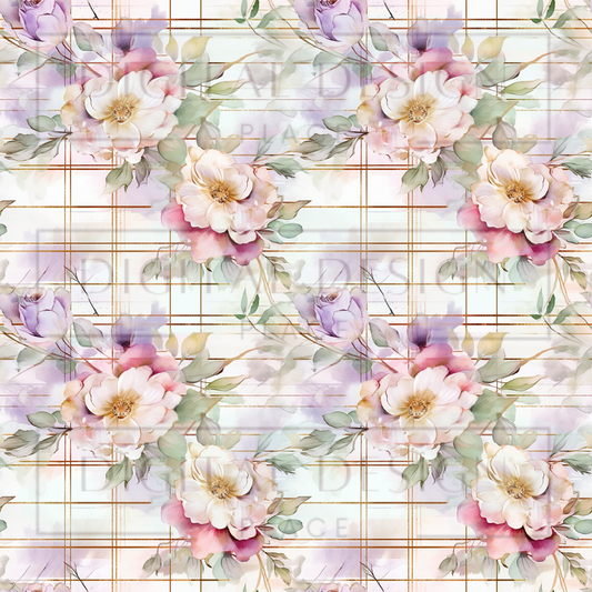 Pink Elegant Florals VinylV1347