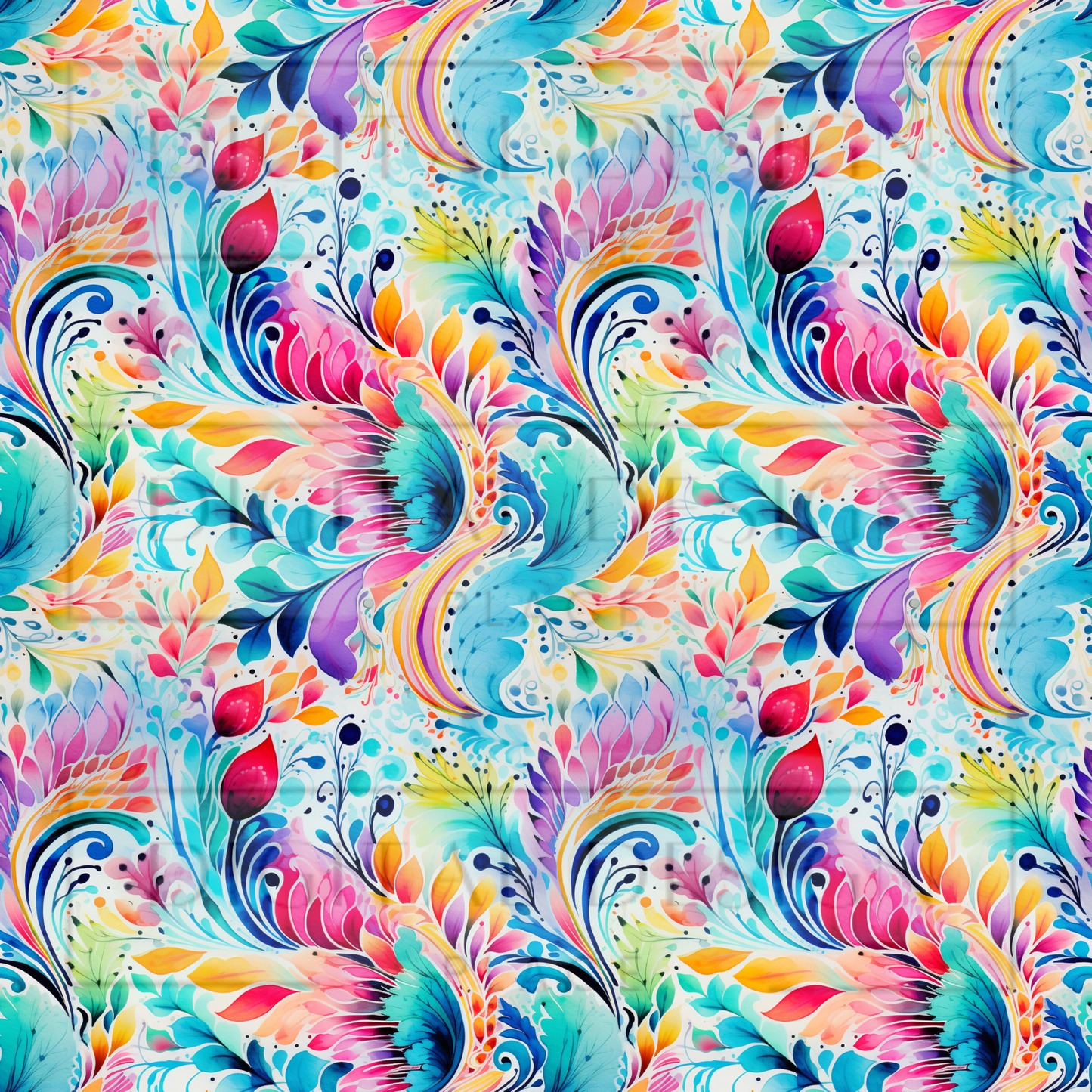 Cotton Candy Paisley Floral VinylV1358
