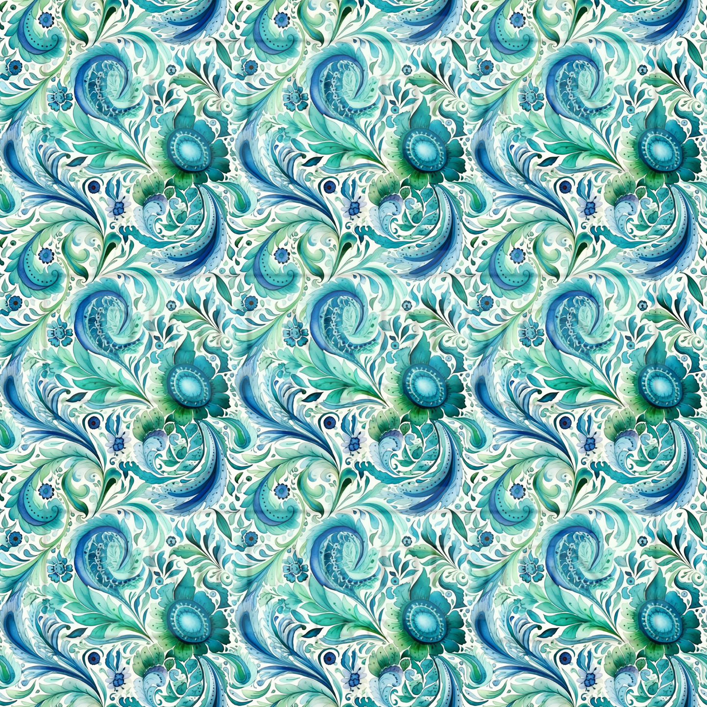 Green Paisley VinylV1385