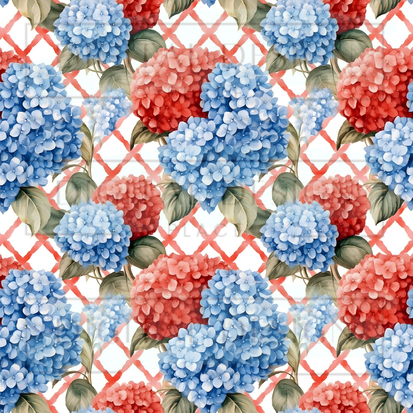 Patriotic Hydrangea Red VinylV1415
