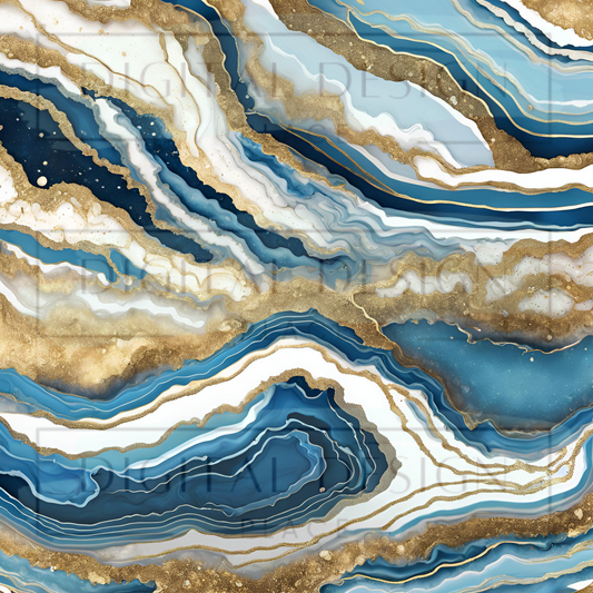 Ocean Drusy Geode VinylV1429