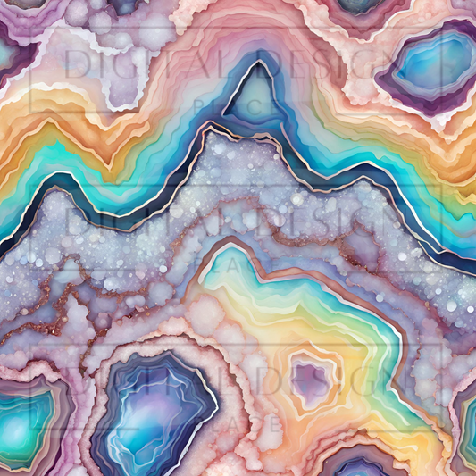 Pastel Drusy Geode VinylV1432