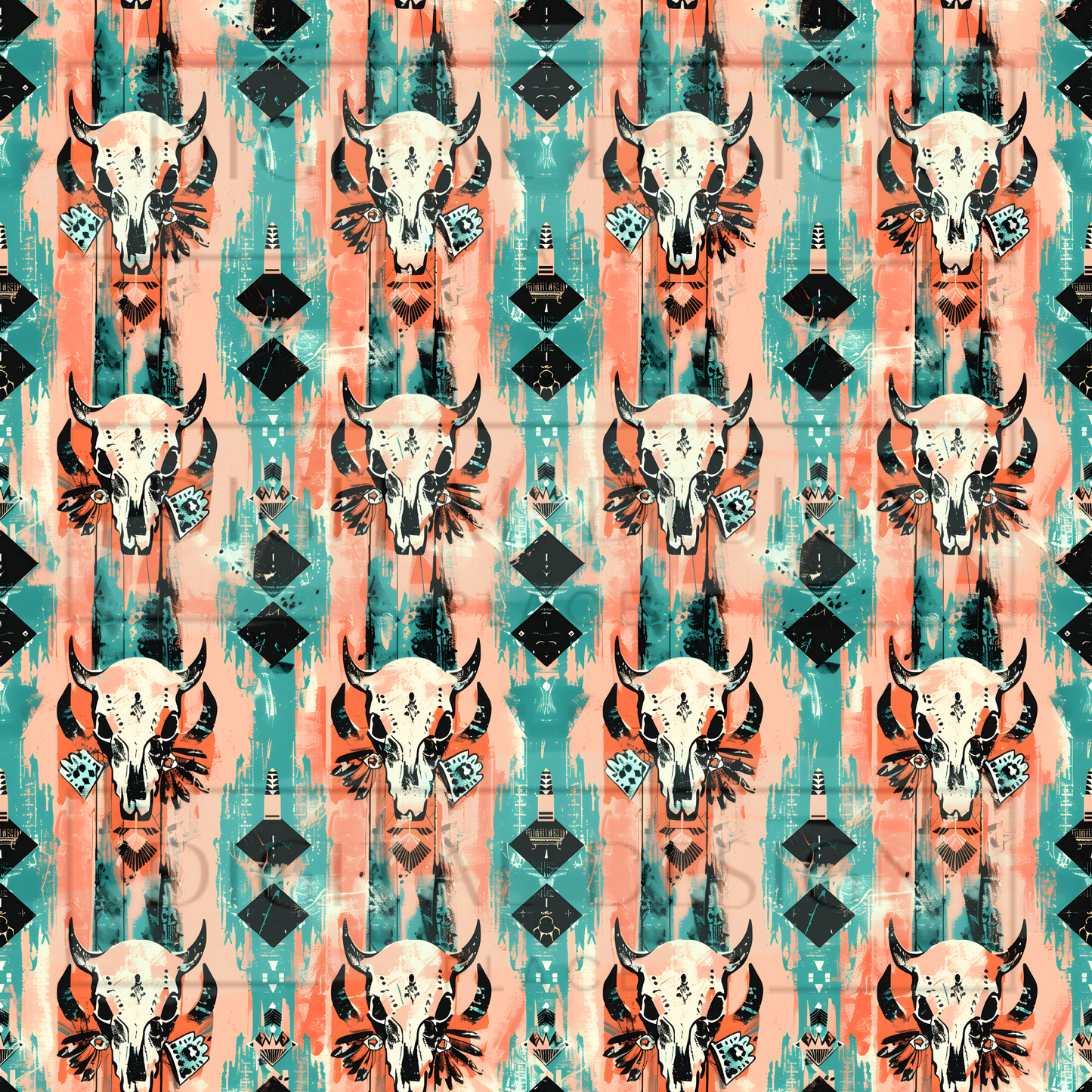 Pink/Teal Aztec VinylV1439