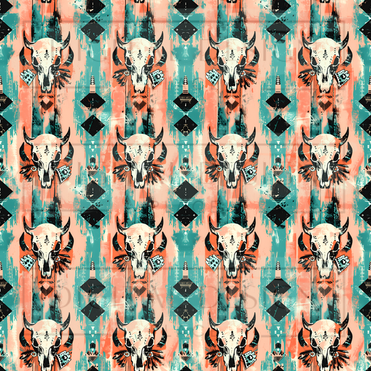 Pink/Teal Aztec VinylV1439