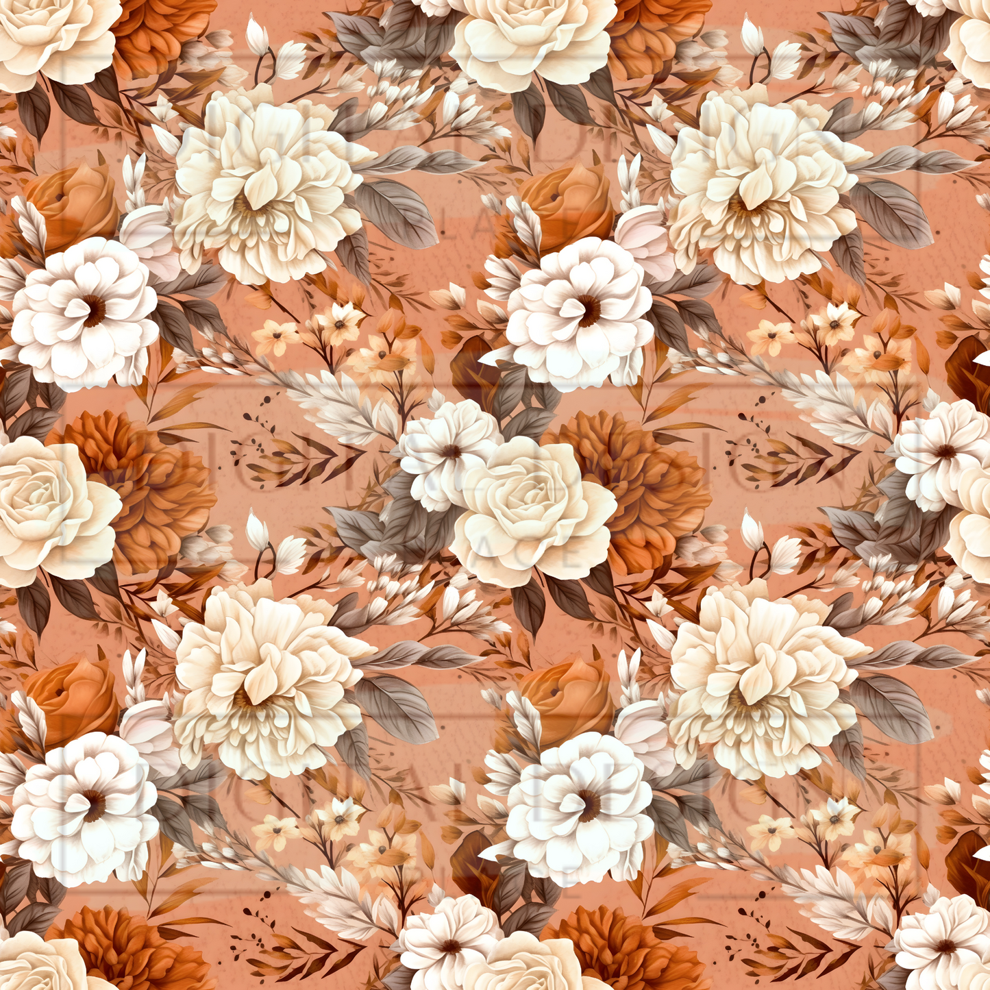 Peach Boho Floral VinylV1450