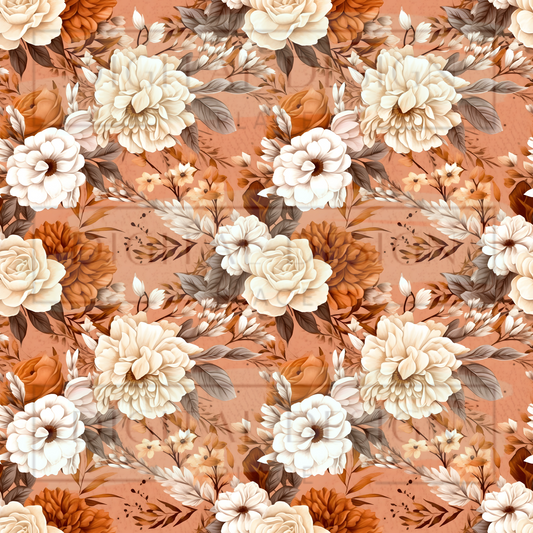 Peach Boho Floral VinylV1450