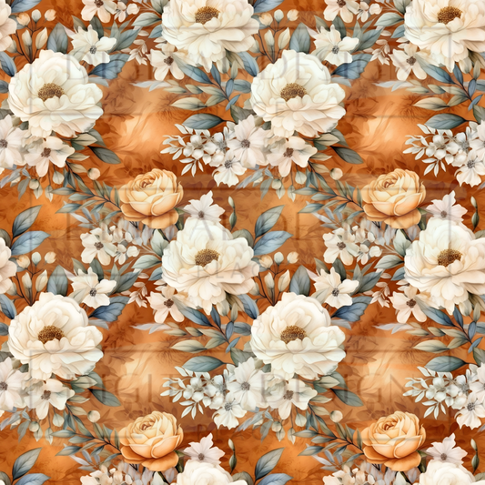 Bronze Boho Floral VinylV1452