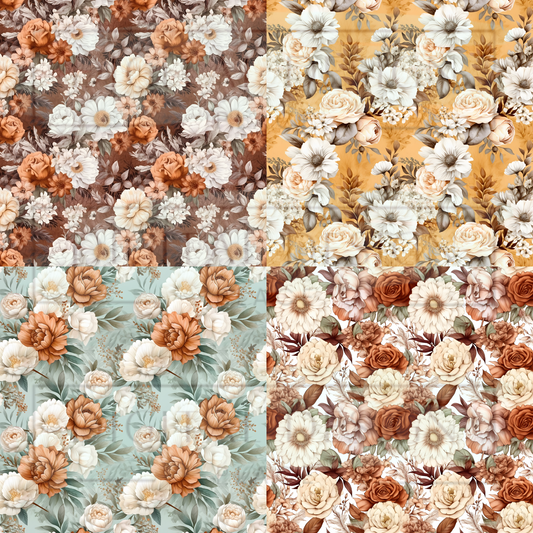 Boho Floral Square Prints VinylV1465