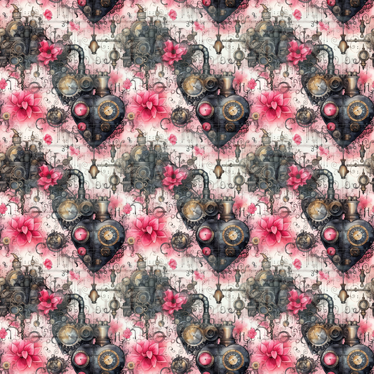 Black Pink Love Steampunk VinylV1486