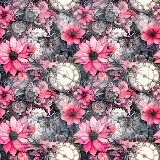 Steampunk Florals VinylV1489