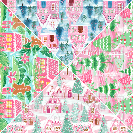 Preppy Christmas V Split Prints VinylV1687