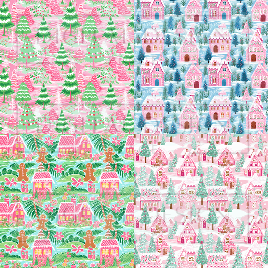 Preppy Christmas Square Prints VinylV1688