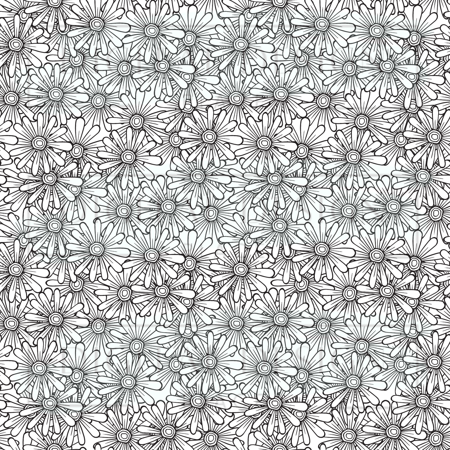 Black Daisy Stencil Print VinylV2000