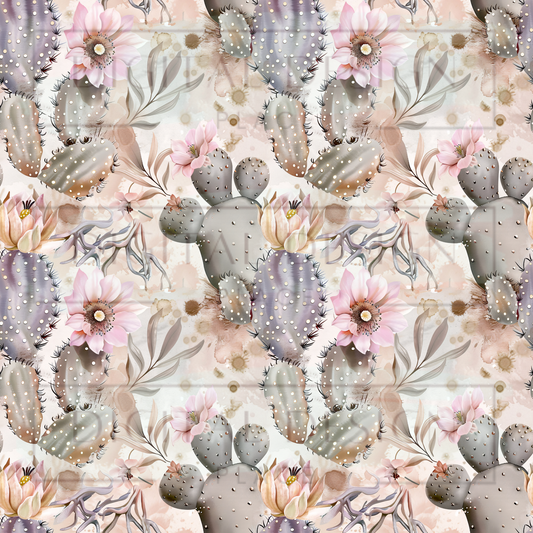 Dusty Pink Soft Desert Cacti VinylV2219