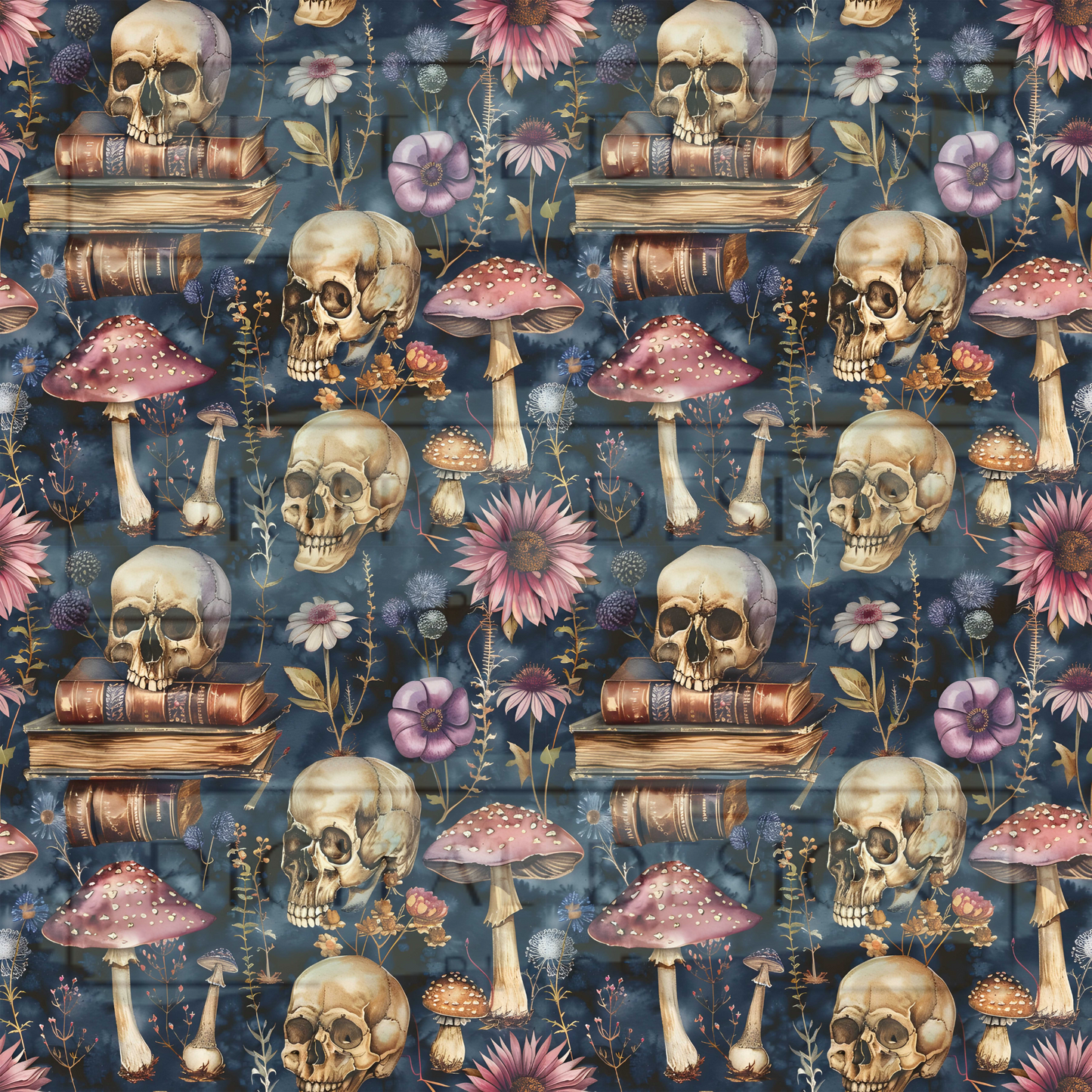 Navy Mauve Goth Library VinylV2224