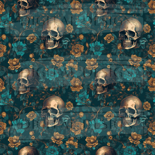 Teal Goth Garden VinylV2238