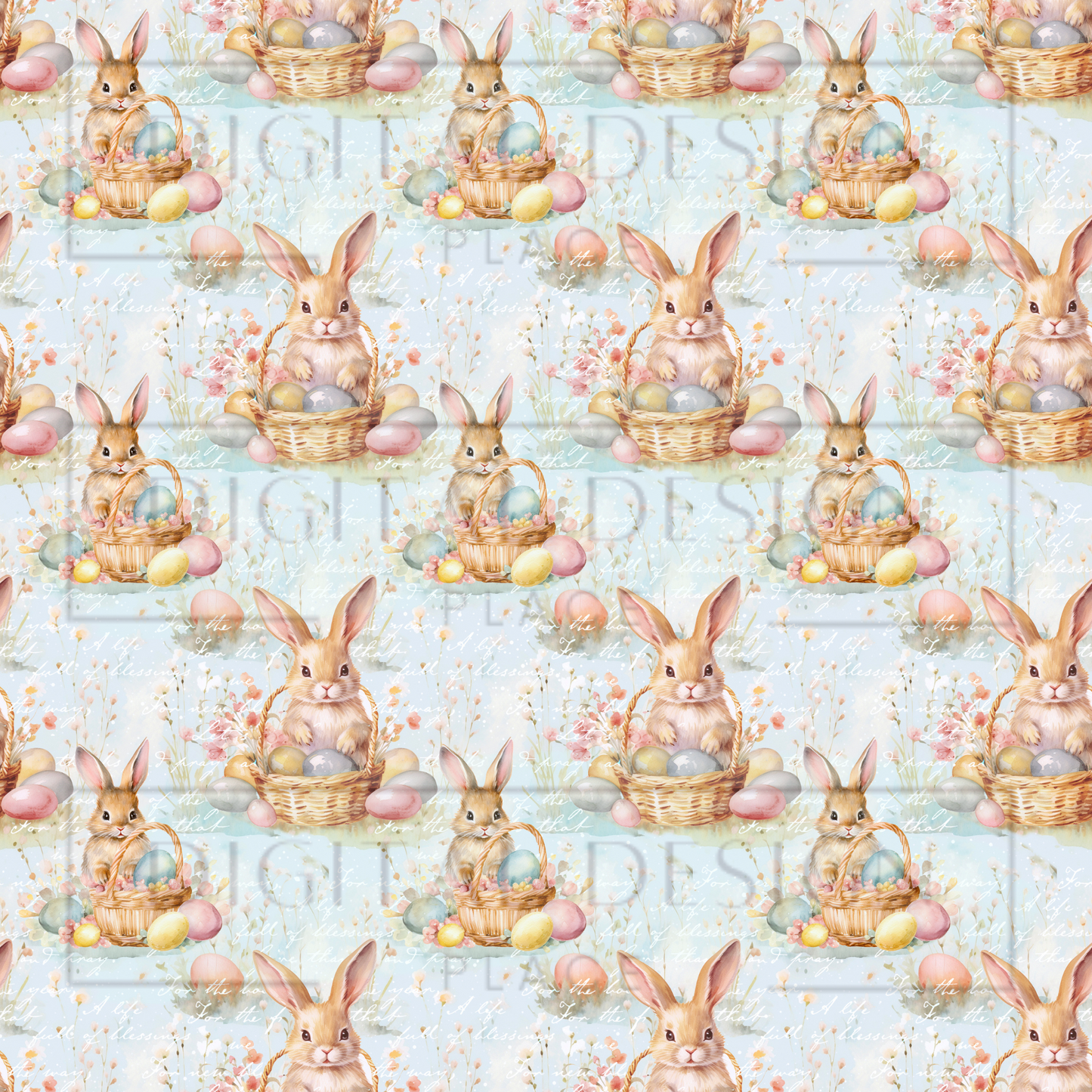 Spring Basket Bunnies VinylV2279
