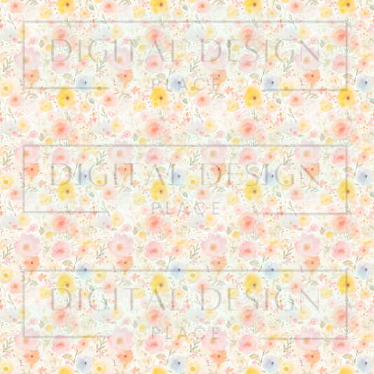 Watercolor Easter Florals VinylV2296