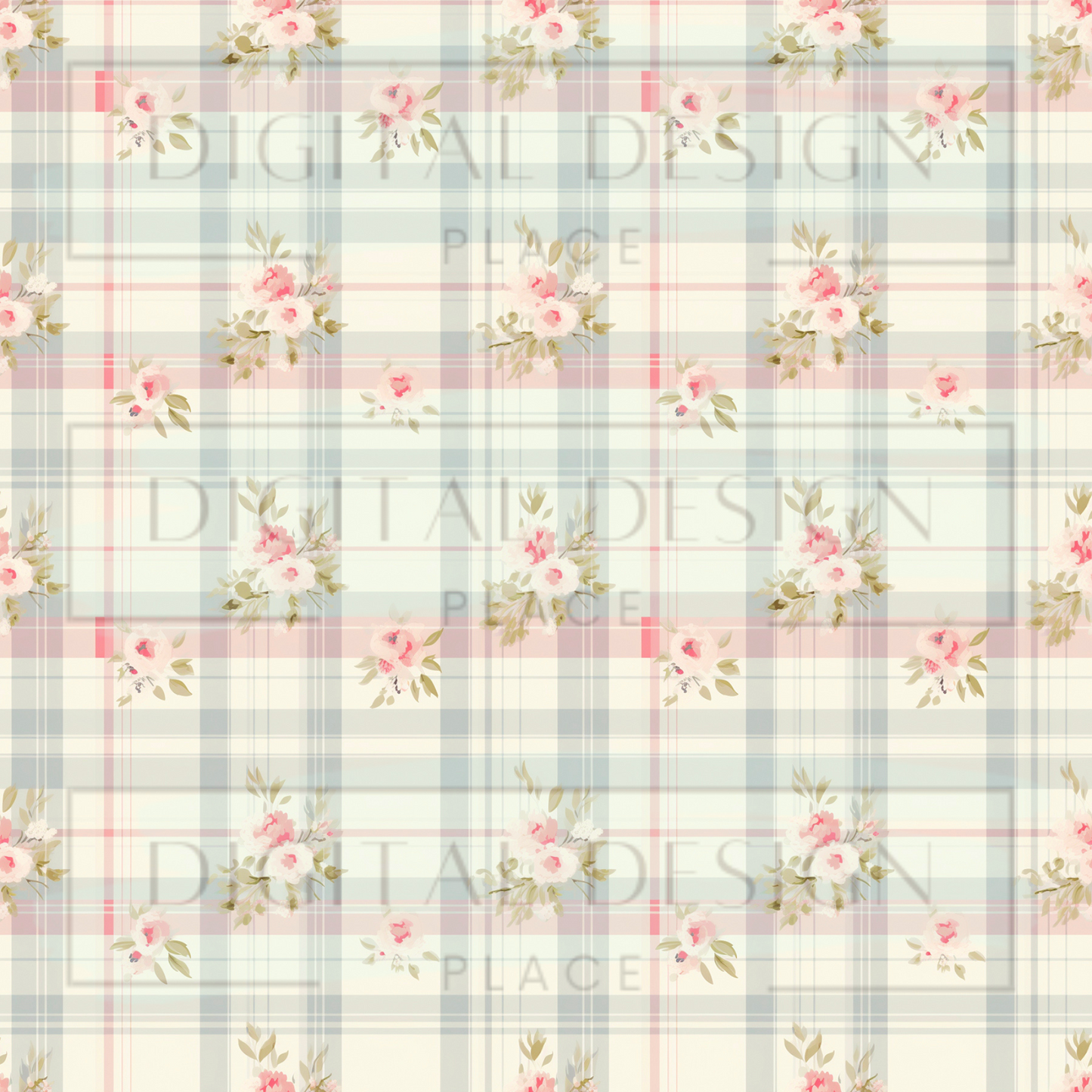 Plaid Easter Florals VinylV2305