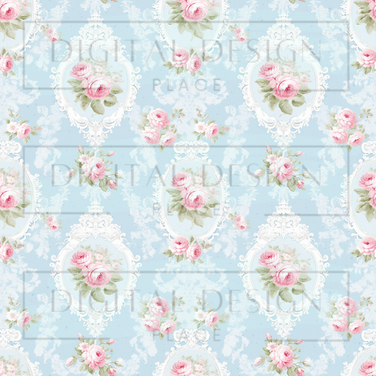 Blue Lace Spring Florals VinylV2308