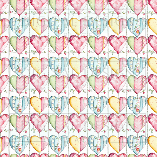 Easter Spring Heart Patchwork VinylV2335