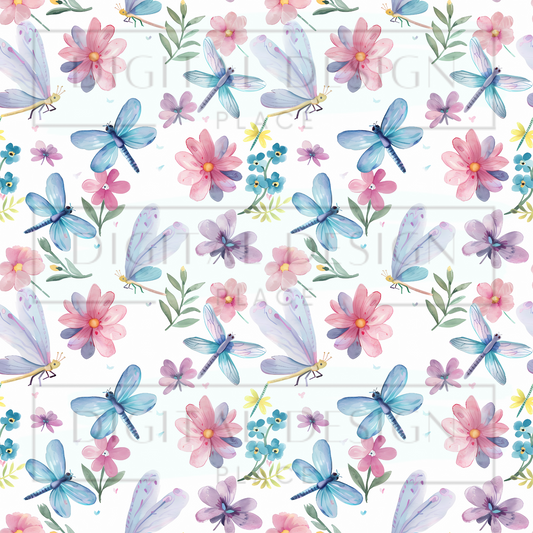 Pink/Blue Dragonflies VinylV2341