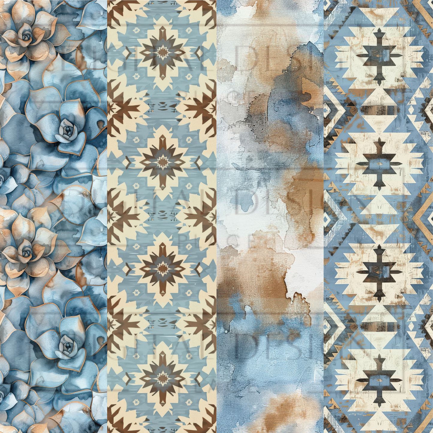 Blue and Brown Stripes VinylV2383