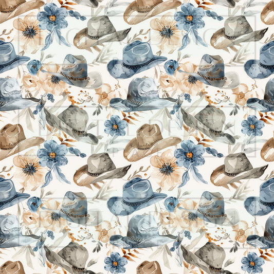 Blue and Brown Hats VinylV2387