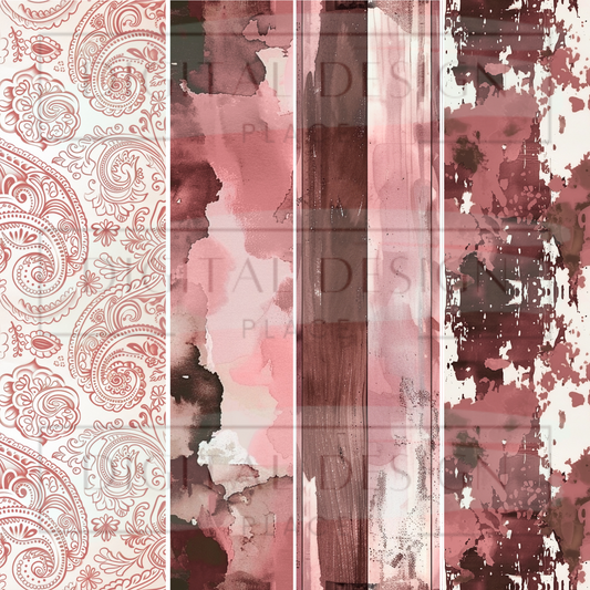 Pink and Brown Stripes VinylV2388